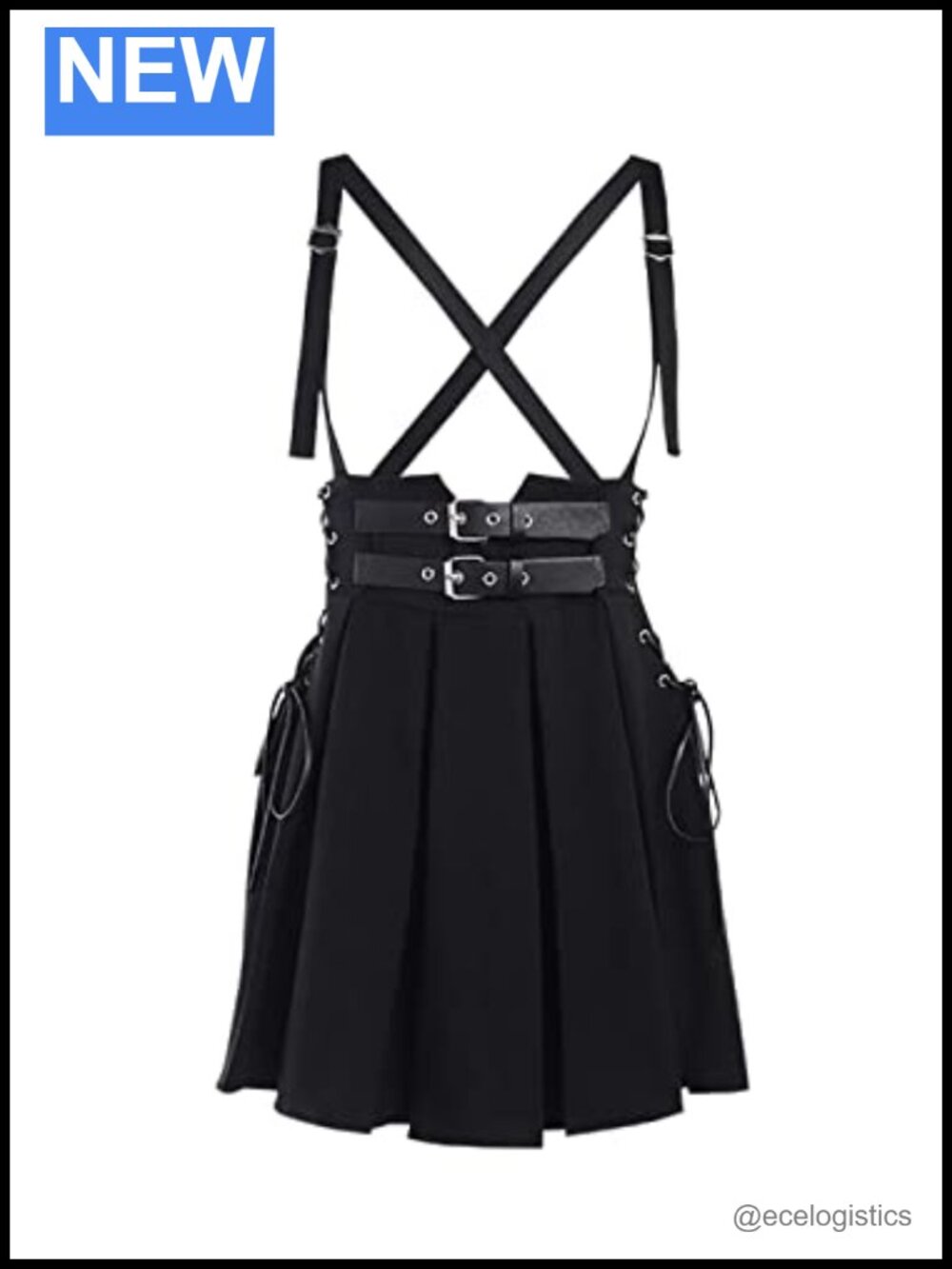 Women's Pleated High Waist Lace-Up Skater Mini Skirt Gothic Punk
